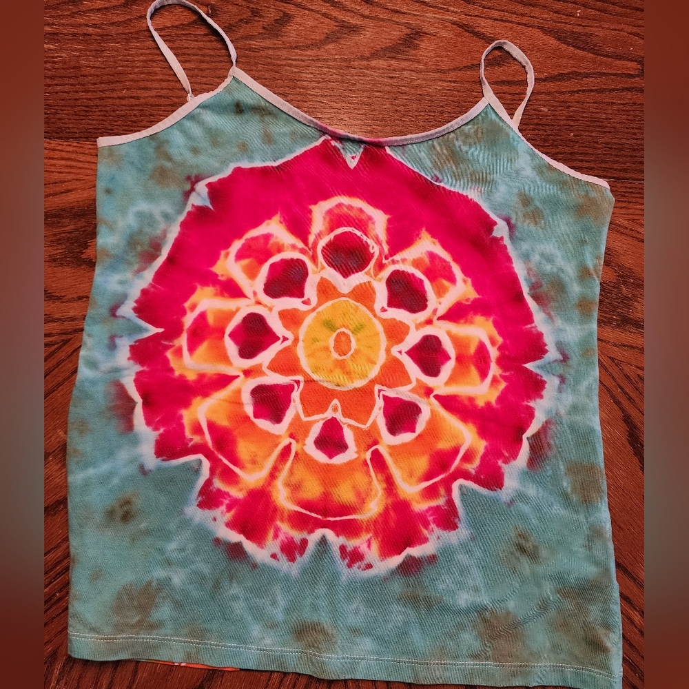 Custom tie dyed women's cami, size L